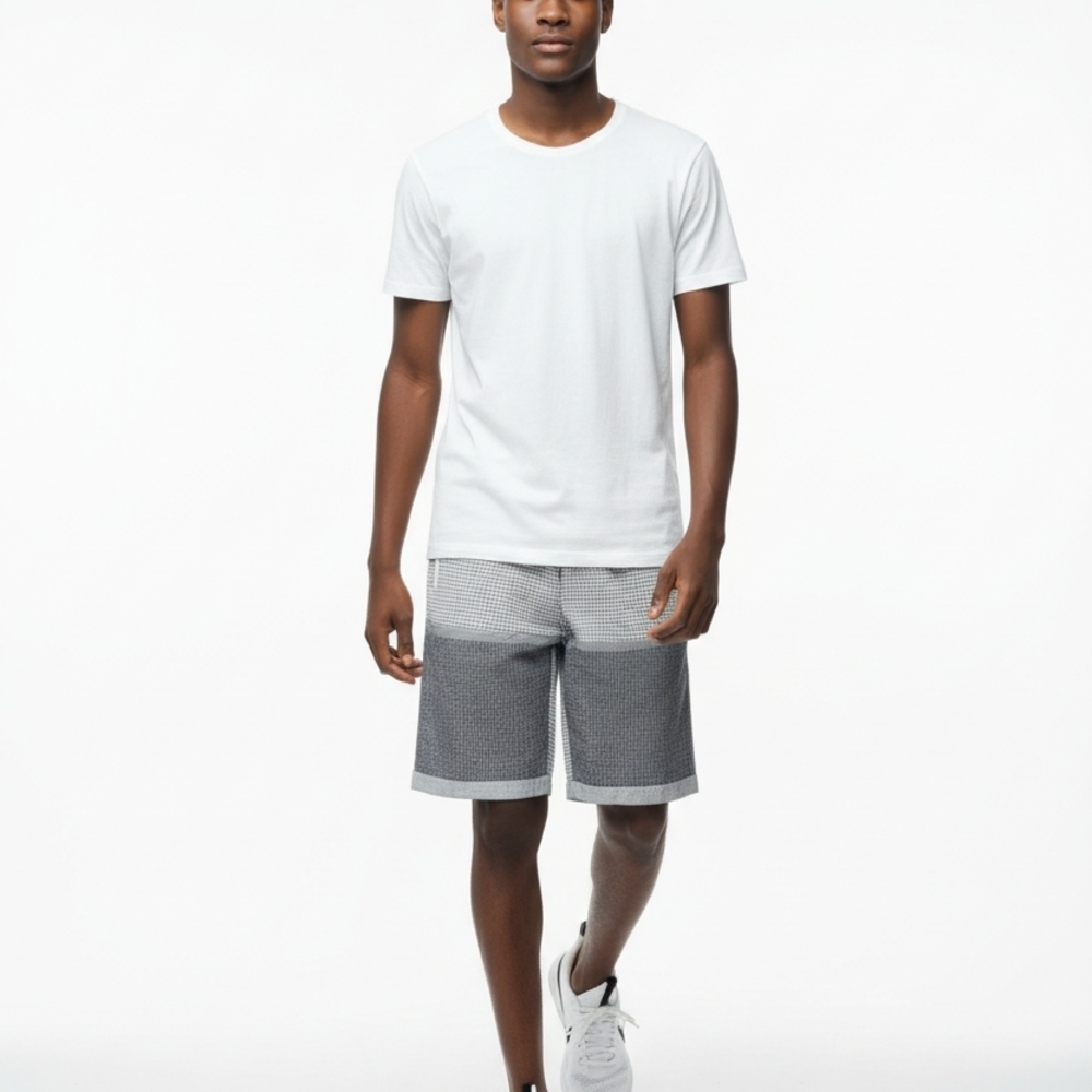 Nike Men's Gray and Black Athletic Shorts